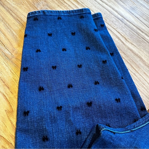 Talbots Women’s Plus Size Jeggings 22 Dark Denim Wash Flocked Black Bows Detail - Picture 7 of 11